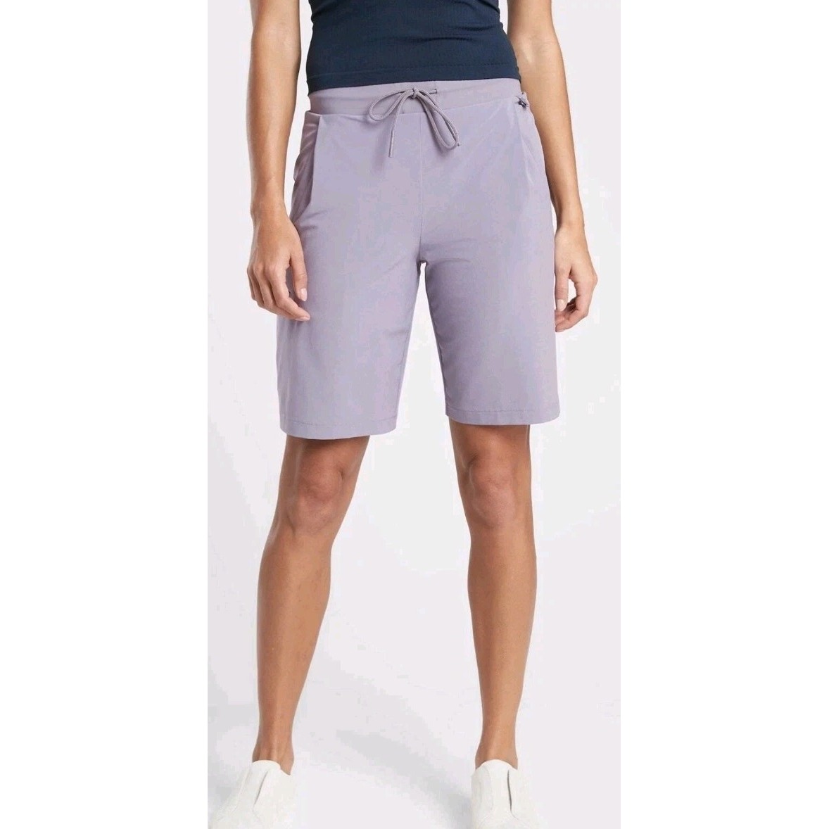 Athleta 4 Venture Bermuda Short Drawcord High Rise Pockets Tempest Violet New